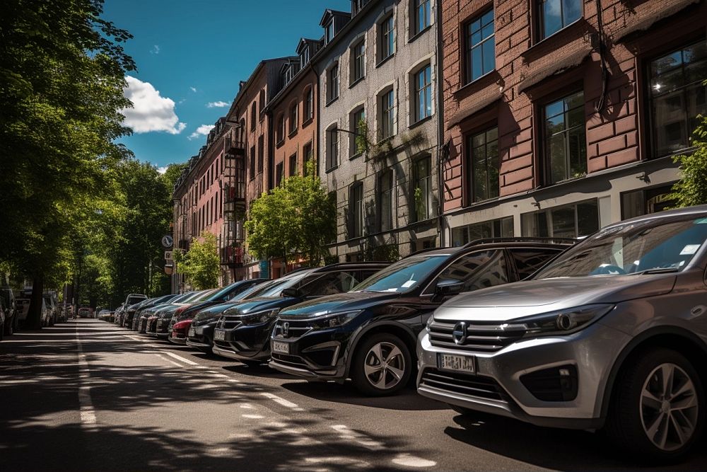 Parkert biler i en Oslo-gate, ikke en ledig plass i sikte, et problem som løses med Voids delingsplattform.